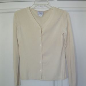 Ann Taylor Loft silk cardigan, vanilla, Sz S